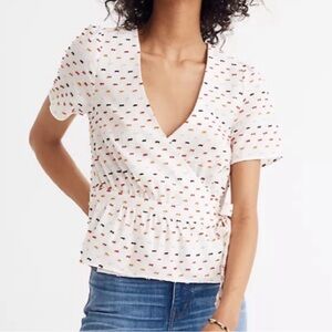 Madewell White Polka Dot Blouse